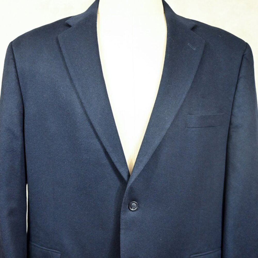 NEW Jos A Bank Dark Blue Wool & Cashmere Sport Coat Blazer 48R